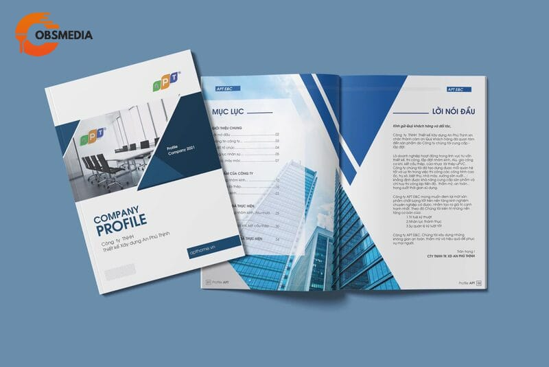 Profile công ty giúp công ty nổi bật và đông nhất màu sắc thương hiệu